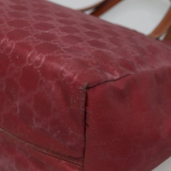 GUCCI GG Canvas Tote Bag Nylon Pink Silver 282439 Auth ti3238 - Picture 4 of 16